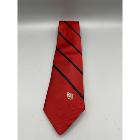 Vintage Porky Pig Neck Tie Benchmark Red Stripe Looney Tunes Made USA - Picture 3 of 6